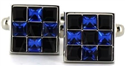Square Blue Crystal Cufflinks I