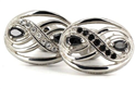 Silver and Black Crystal Cufflinks