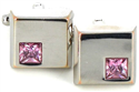 Pink Crystal Cufflinks