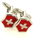 Red Swiss Cross Cufflinks