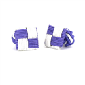 Lilac and White Square Cufflinks