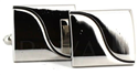 Wavy Line Central Square Cufflinks