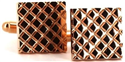 Copper Striped Square Cufflinks