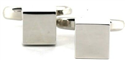 Smooth Silver Cube Cufflinks
