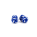 Double Ball Cufflinks in Navy Blue and White