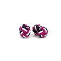 Fuchsia, Black, and White Double Ball Cufflinks
