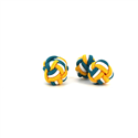 Double Ball Cufflinks in Green, Yellow, and White