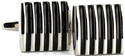 Enamel Cufflinks with 5 Black Stripes I