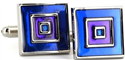 Blue and Lilac Enamel Cufflinks
