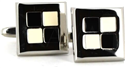 Enamel Cufflinks B&W