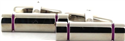 Cylindrical Magenta Enamel Cufflinks