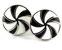 Black and White Enamel Circular Cufflinks