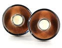 Striped Brown Enamel Circular Cufflinks