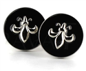 Black Enamel Circular Cufflinks I