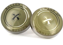 Olive Green Enamel Circular Cufflinks