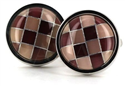 Brown Enamel Square Cufflinks