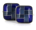 Blue Enamel Square Cufflinks III