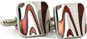 Bicolor Enamel Square Cufflinks