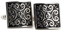Bicolor Enamel Square Cufflinks II