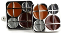 Square Enamel Cufflinks with Circles