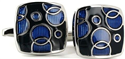 Square Enamel Cufflinks with Circles I