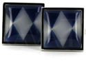 Square Enamel Cufflinks with Diamond Pattern