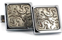Square Enamel Cufflinks with Shapes