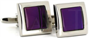 Magenta Enamel Square Cufflinks