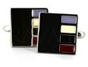 Multicolor Enamel Square Cufflinks