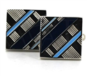 Striped Enamel Square Cufflinks