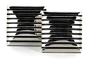 Square Enamel Cufflinks with Horizontal Stripes