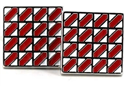 Red and White Enamel Square Cufflinks