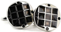 Black Checkered Enamel Cufflinks