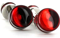 Enamel Double Ball Cufflinks in Burgundy