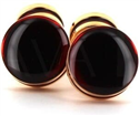 Gold and Garnet Double Ball Enamel Cufflinks