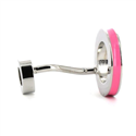 Double Ball Pink Enamel Cufflinks