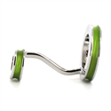 Green Double Ball Enamel Cufflinks