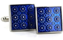 Blue Floral Enamel Cufflinks
