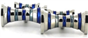 Enamelled Cufflinks Blue Hyperbolas II