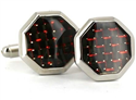 Red and Black Enamel Octagonal Cufflinks