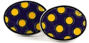 Oval Purple Enamel Cufflinks