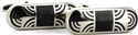 Silver and Black Enamel Cufflinks X