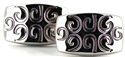 Silver and Lilac Enamel Cufflinks
