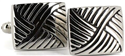 Silver and Black Enamel Cufflinks