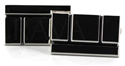 Silver and Black Enamel Cufflinks III