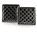 Silver and Black Enamel Cufflinks IV