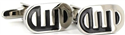 Silver and Black Enamel Cufflinks IX