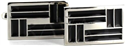 Silver and Black Enamel Cufflinks VI