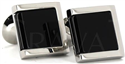 Silver and Black Enamel Cufflinks VIII