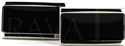Silver and Black Enamel Cufflinks X